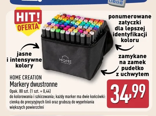 Markery dwustronne Home Creation 80-pak promocja w Aldi