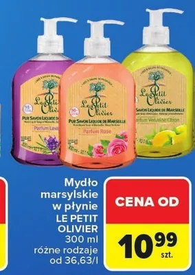 Mydło marsylskie w płynie Le Petit Olivier cytrynowe promocja w Carrefour