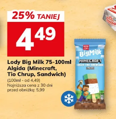 Lody Big Milk Minecraft promocja w Hitpol