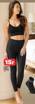 Legginsy czarne w prążek promocja w Netto