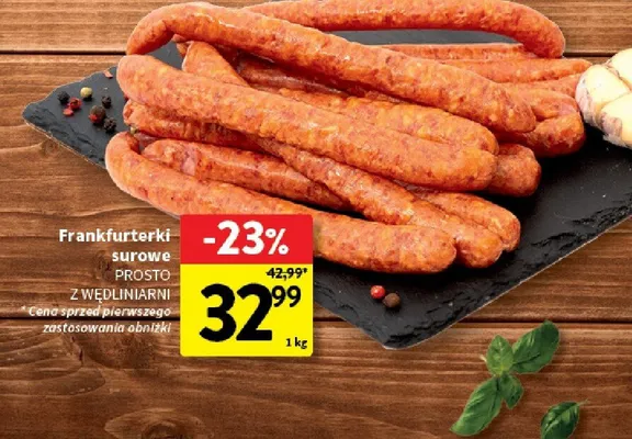 Frankfurterki surowe Prosto z Wędliniarni promocja w Intermarche