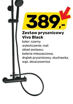 Zestaw prysznicowy Vivo Black promocja w Bricomarche