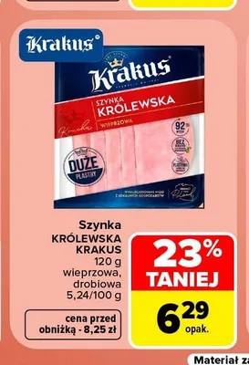 Szynka Królewska wieprzowa Krakus promocja w Carrefour
