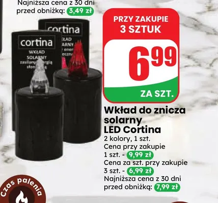 Wkład do znicza solarny LED Cortina promocja w Dino