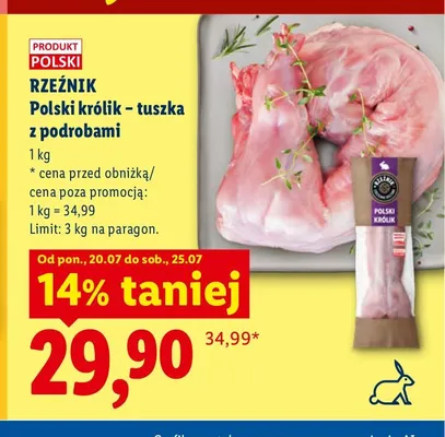 Polski królik - tuszka z podrobami Rzeźnik promocja w Lidl