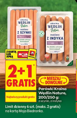 Parówki z szynki Kraina Wędlin Nature promocja w Biedronka