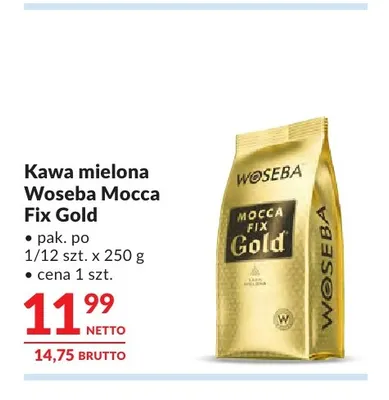 Kawa mielona Woseba Mocca Fix Gold promocja w Makro