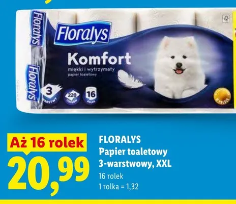 Papier toaletowy 3-warstwowy Floralys Komfort XXL promocja w Lidl