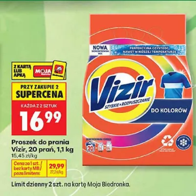 Proszek do prania Vizir Do Kolorów 20 prań promocja w Biedronka