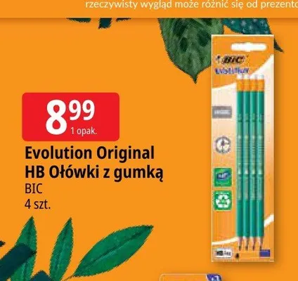 Ołówki z gumką BIC Evolution Original HB 4-pak promocja w Leclerc