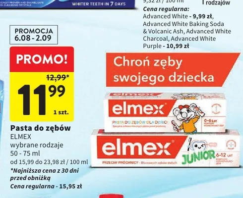 Pasta do zębów Elmex Junior 6-12 lat promocja w Intermarche