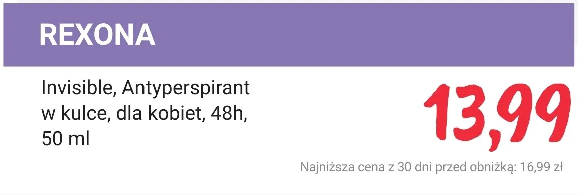Antyperspirant w kulce Invisible dla kobiet, 48h promocja w Rossmann