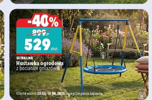 Huśtawka ogrodowa EXTRALINK z bocianim gniazdem promocja w Biedronka Home