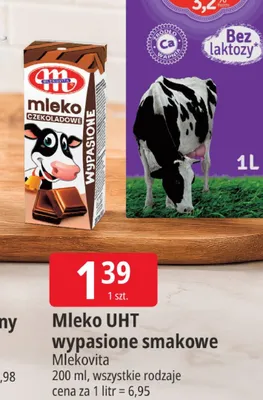 Mleko UHT wypasione smakowe Mlekovita promocja w Leclerc