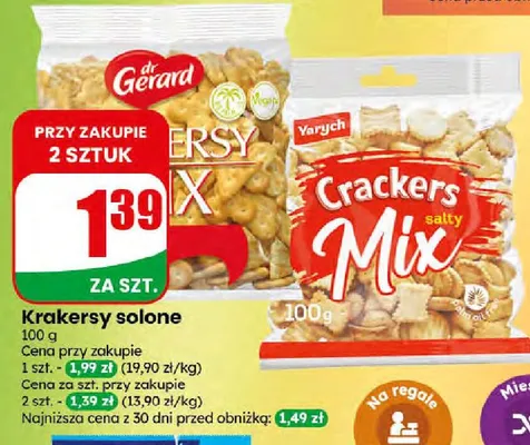 Krakersy solone Dr Gerard Yarych Crackers Mix promocja w Dino