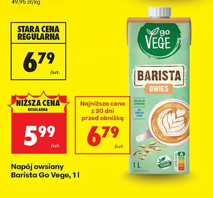 Napój owsiany Barista Go Vege promocja w Biedronka