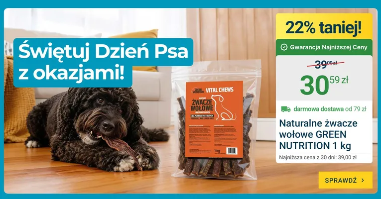 Naturalne żwacze wołowe Green Nutrition promocja w ERLI