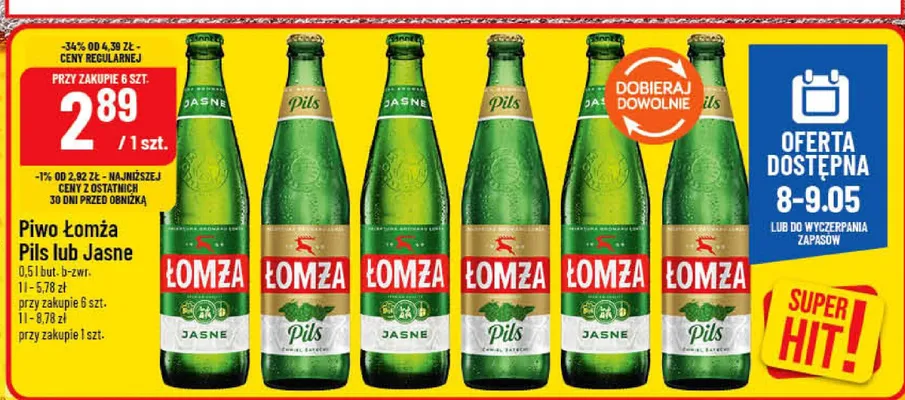 Piwo Łomża Pils promocja w POLOmarket