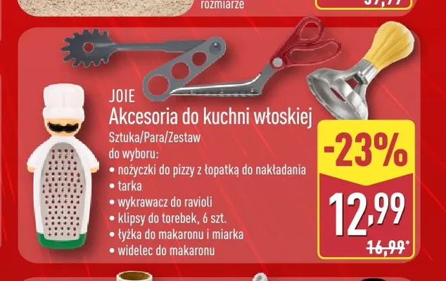 Akcesoria do kuchni włoskiej Joie promocja w Aldi