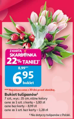 Bukiet tulipanów 7 szt. promocja w Auchan