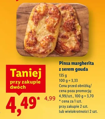 Pinsa margherita z serem gouda promocja w Lidl