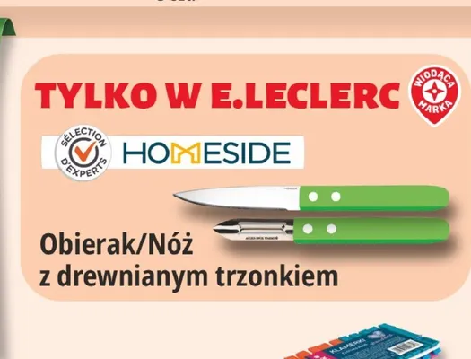 Obierak z drewnianym trzonkiem Homeside promocja w Leclerc