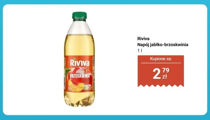 Napój jabłko-brzoskwinia Riviva promocja w Biedronka