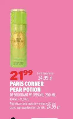 Dezodorant w sprayu Paris Corner Pear Potion promocja w Drogerie Natura