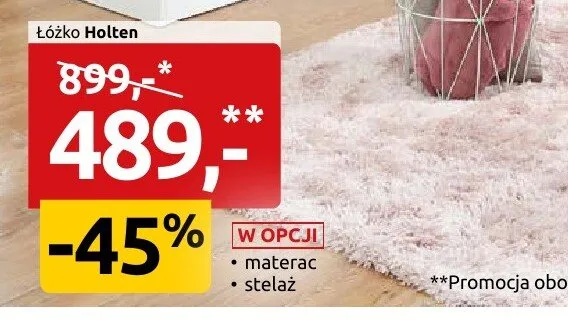 Łóżko Holten promocja w Black Red White