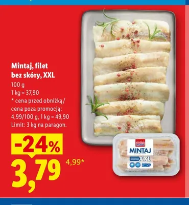 Mintaj filet bez skóry XXL promocja w Lidl