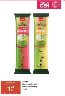 Napój matcha latte vanilla Jacobs promocja w Dino