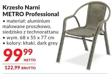 Krzesło Narni METRO Professional promocja w Makro