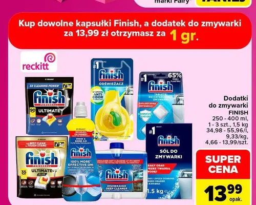 Tabletki do czyszczenia zmywarki Finish promocja w Carrefour