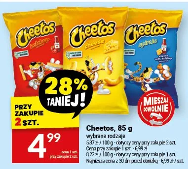 Cheetos, różne rodzaje promocja w Twój Market