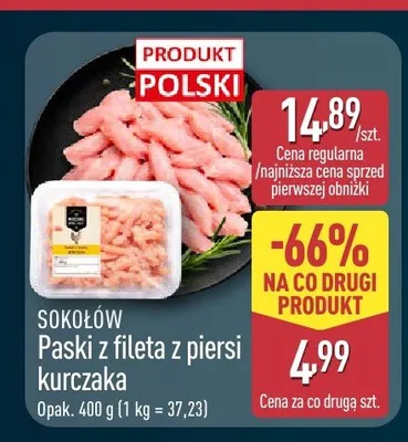 Paski z fileta z piersi kurczaka Sokołów promocja w Aldi