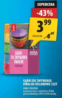 Gąbki do zmywania owalne kolorowe Anna Zaradna promocja w Arhelan