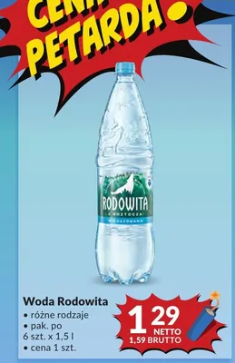 Woda niegazowana Rodowita promocja w Makro