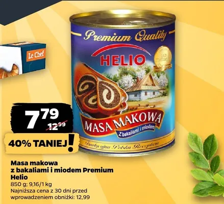 Masa makowa z bakaliami i miodem Premium Helio promocja w Netto