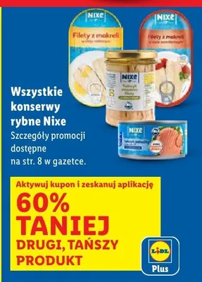 Konserwy rybne Nixe promocja w Lidl