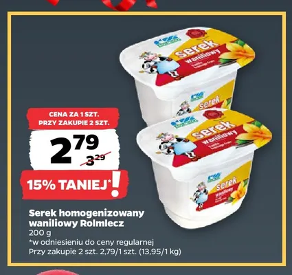 Serek homogenizowany waniliowy Rolmlecz promocja w Netto