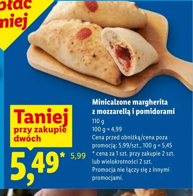 Minicalzone margherita z mozzarellą i pomidorami promocja w Lidl