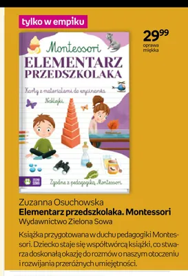 Książka Elementarz przedszkolaka Montessori Zuzanna Osuchowska promocja w Empik