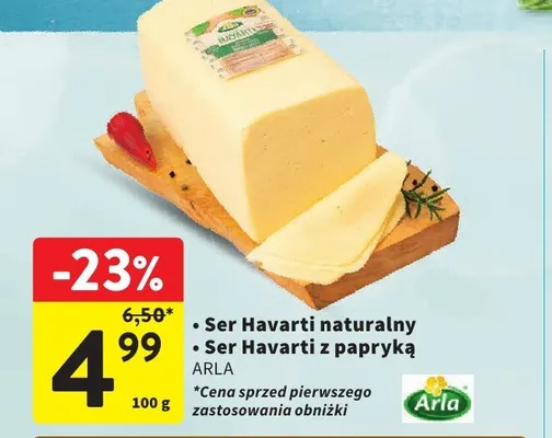 Ser Havarti naturalny Arla promocja w Intermarche