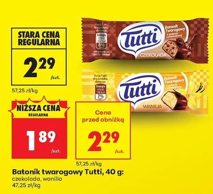 Batonik twarogowy Tutti czekolada promocja w Biedronka