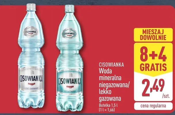 Woda mineralna niegazowana/lekko gazowana promocja w Aldi