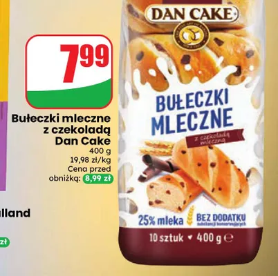 Bułeczki mleczne z czekoladą Dan Cake promocja w Dino