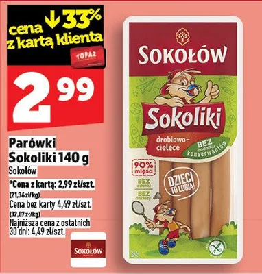 Parówki Sokoliki promocja w TOPAZ
