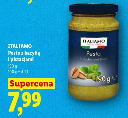 Pesto z bazylią i pistacjami promocja w Lidl