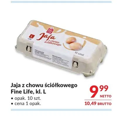 Jaja z chowu ściółkowego Fine Life 10-pak kl. L promocja w Makro