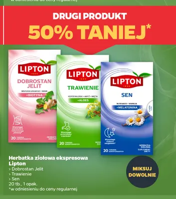 Herbata ziołowa ekspresowa Lipton Trawienie promocja w Netto